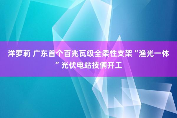 洋萝莉 广东首个百兆瓦级全柔性支架“渔光一体”光伏电站技俩开工