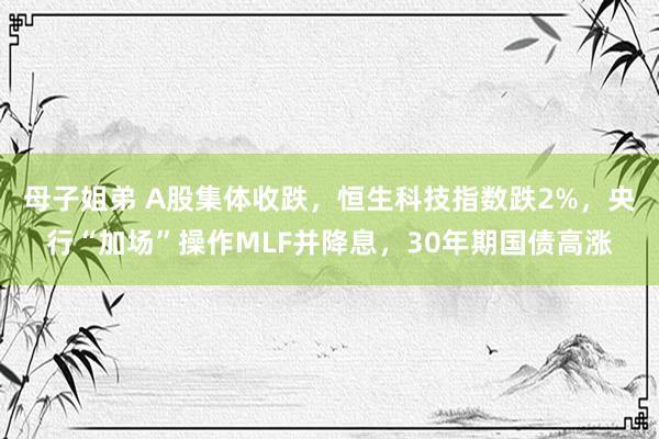 母子姐弟 A股集体收跌，恒生科技指数跌2%，央行“加场”操作MLF并降息，30年期国债高涨