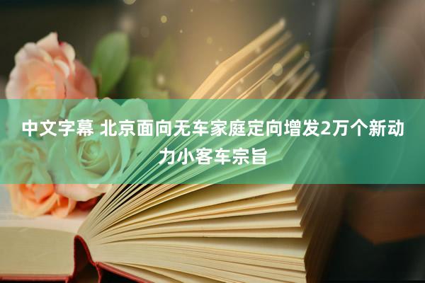 中文字幕 北京面向无车家庭定向增发2万个新动力小客车宗旨