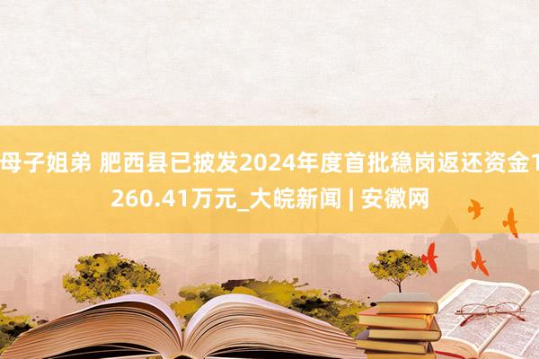 母子姐弟 肥西县已披发2024年度首批稳岗返还资金1260.41万元_大皖新闻 | 安徽网