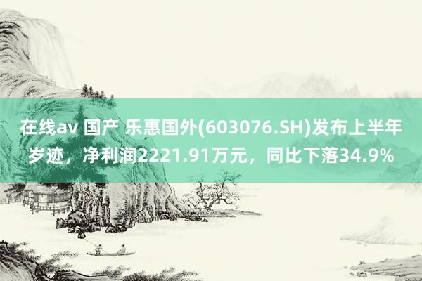 在线av 国产 乐惠国外(603076.SH)发布上半年岁迹，净利润2221.91万元，同比下落34.9%